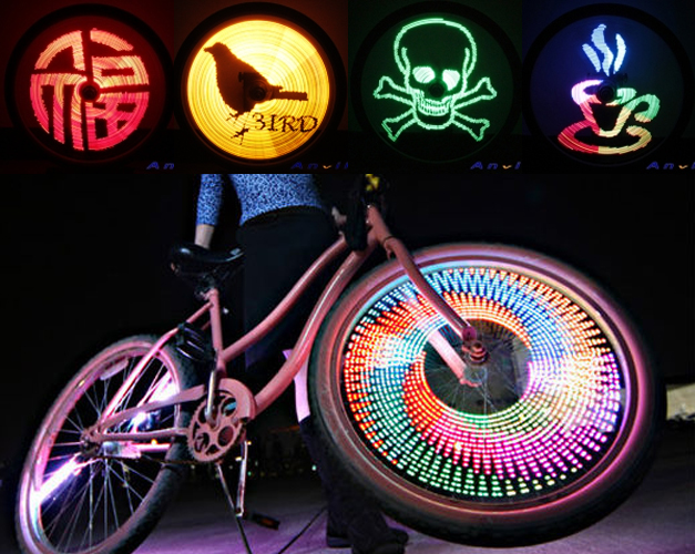 Lumière pour rayon vélo à pile 7 Leds multicolore