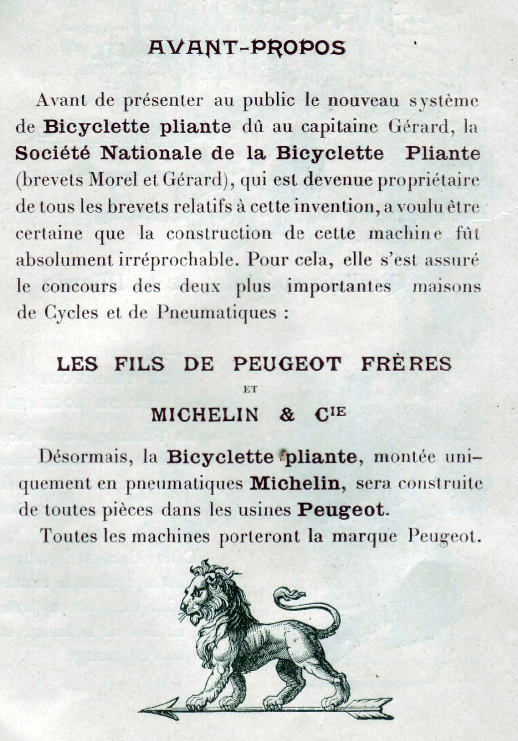 Velo de guerre pliant Peugeot