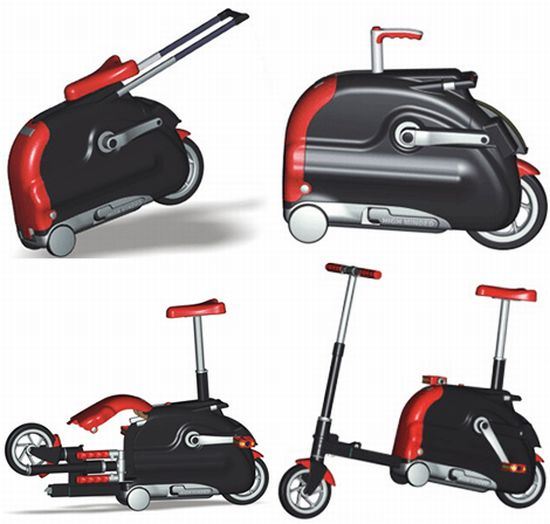 Suitcase folding bike