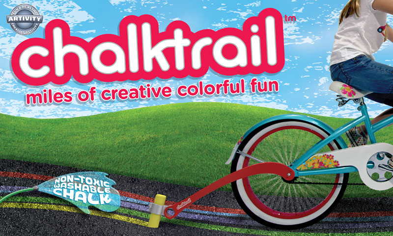 Chalktrail, dessin a la craie avec son velo