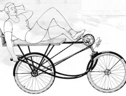 Jacques Carelman et sa bicyclette de repos