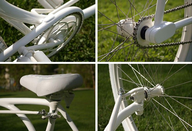 Forkless bicycle details