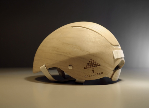 Casque de velo en bois