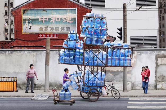 Transport de marchandises a velo en Chine