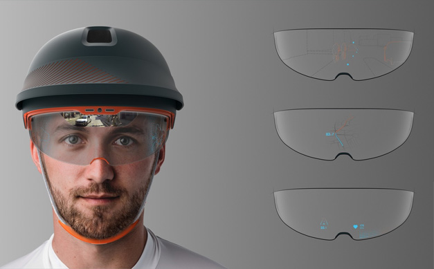 Un design de casque de vélo pourvu d'une visière à réalité augmentée primé  d'un Red Dot Award 2016 - Sciences et Avenir