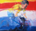 Portrait de cycliste en peinture par Antonio Tamburro